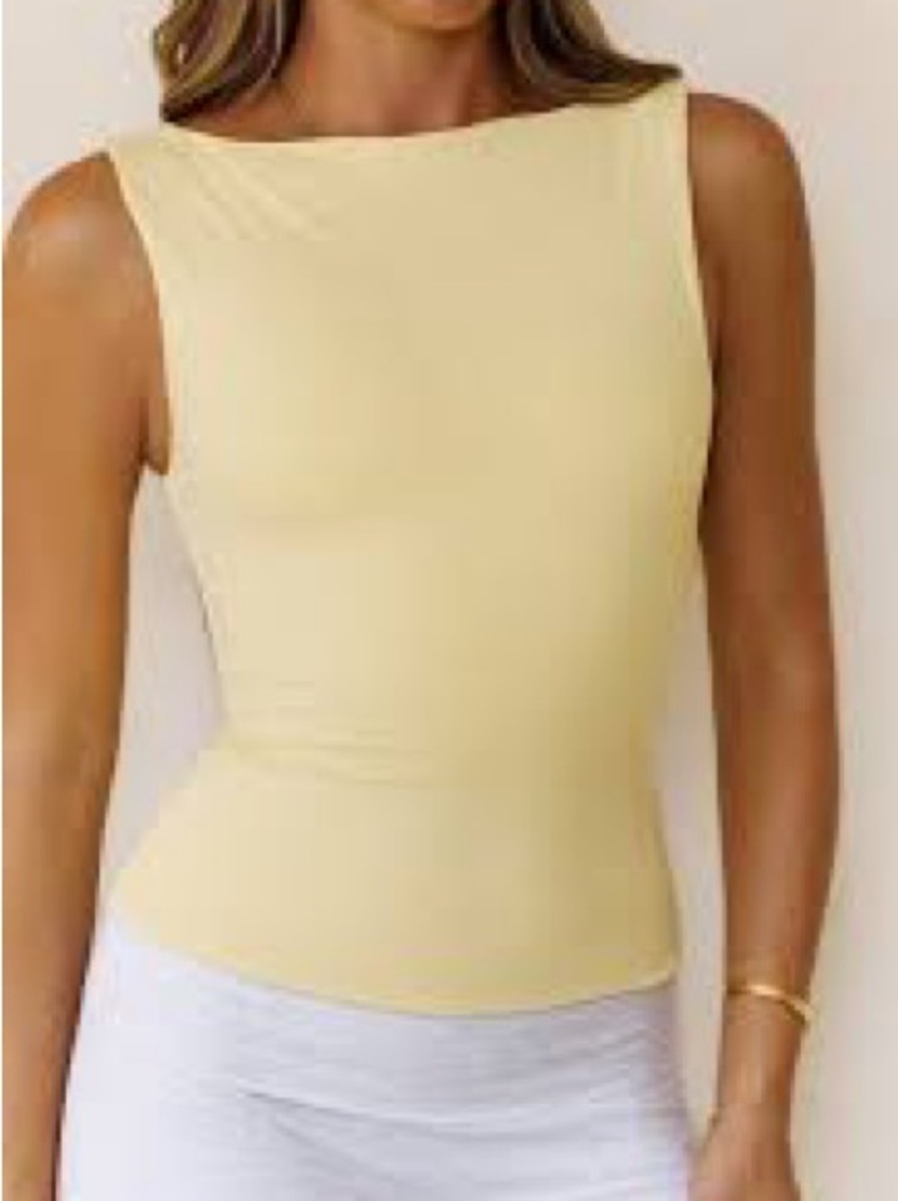 Abercrombie & Fitch yellow boatneck sleeveless tank top size small